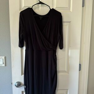Black dress knee length.